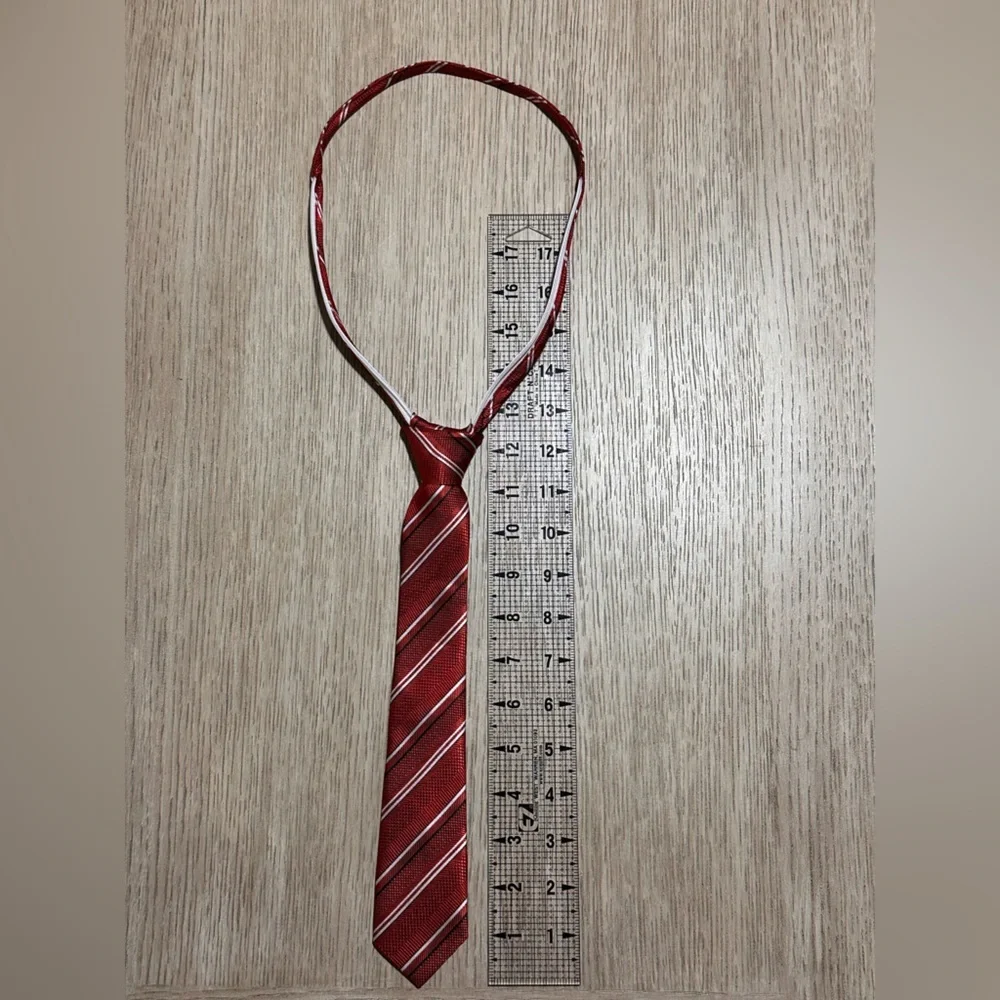 Black N Bianco. Red Striped Tie - Classic Formal Accessory (2” wide)